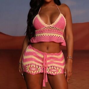 2 piece crocheted skirt set